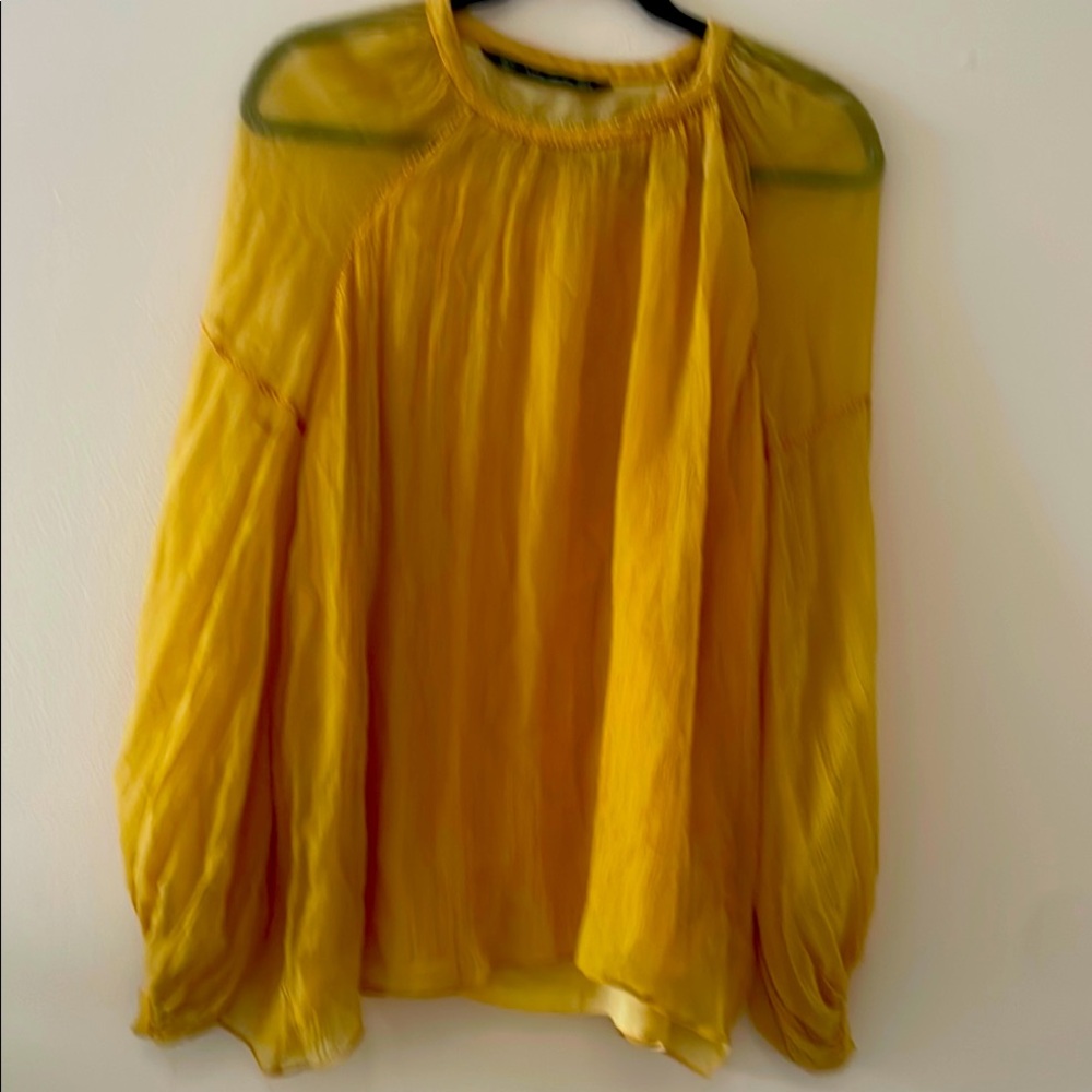 Yellow Sheer Women's Top